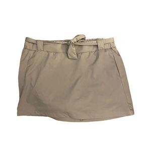 St Johns Bay Active Skort Skirt Built in Short Solid Black Tie Waist Athletic Kn